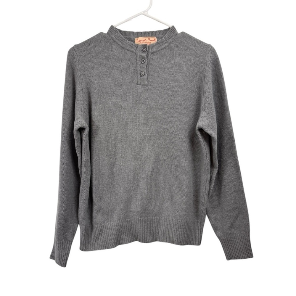 Vintage 60s 70s Carroll Reed Size 40 Medium Gray Lambswool Angora Sweater Pinup